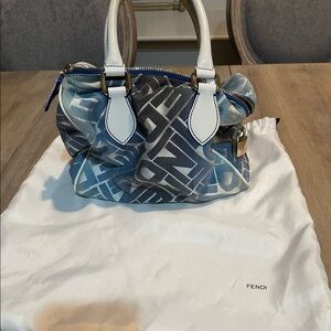 Fendi Boston bag- Blue and white